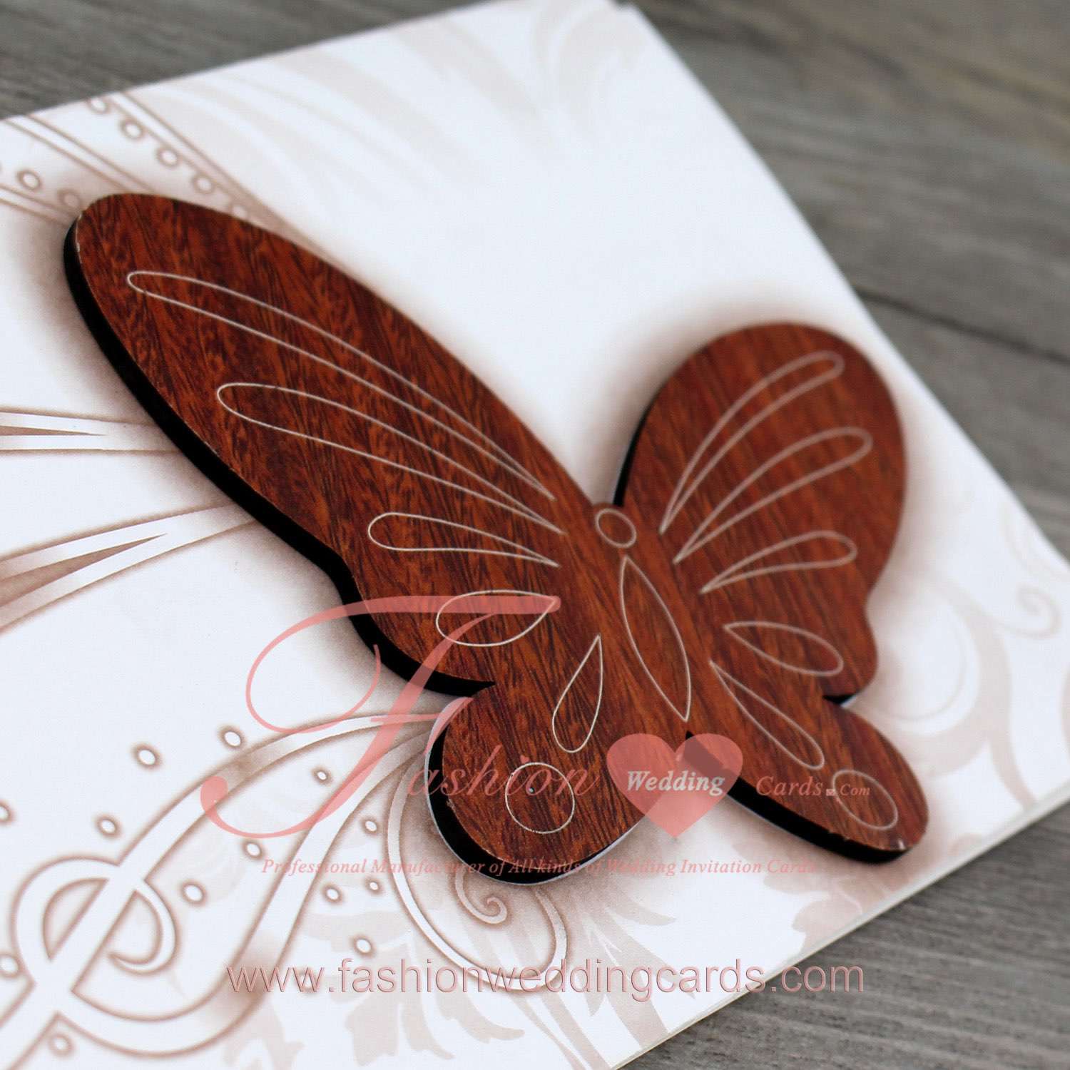 20pcs Wood Personalized Pocket Wedding Invitation Templates